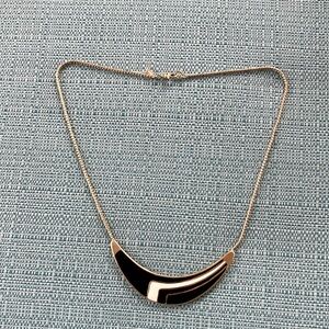 Monet Goldtone Black and White Enameled Necklace